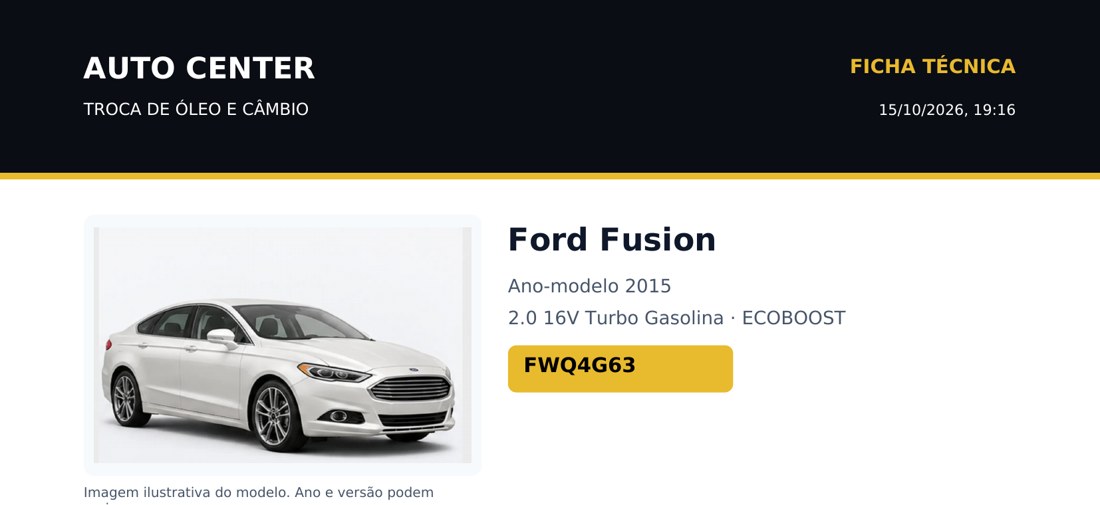 Ficha técnica do Ford Fusion 2015 2.0 EcoBoost, placa FWQ4G63